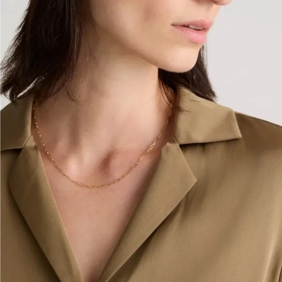 Quince Tan Fitted Button Down Shirt Notched Collar - Picture 4 of 9